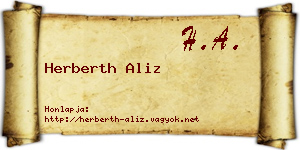 Herberth Aliz névjegykártya
